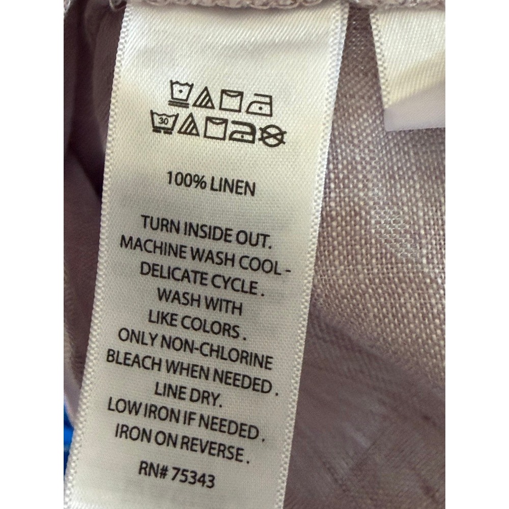 Sigrid Olsen Womens Small Purple 100% Linen Button Up Shirt Roll Tab Sleeve - Picture 4 of 10